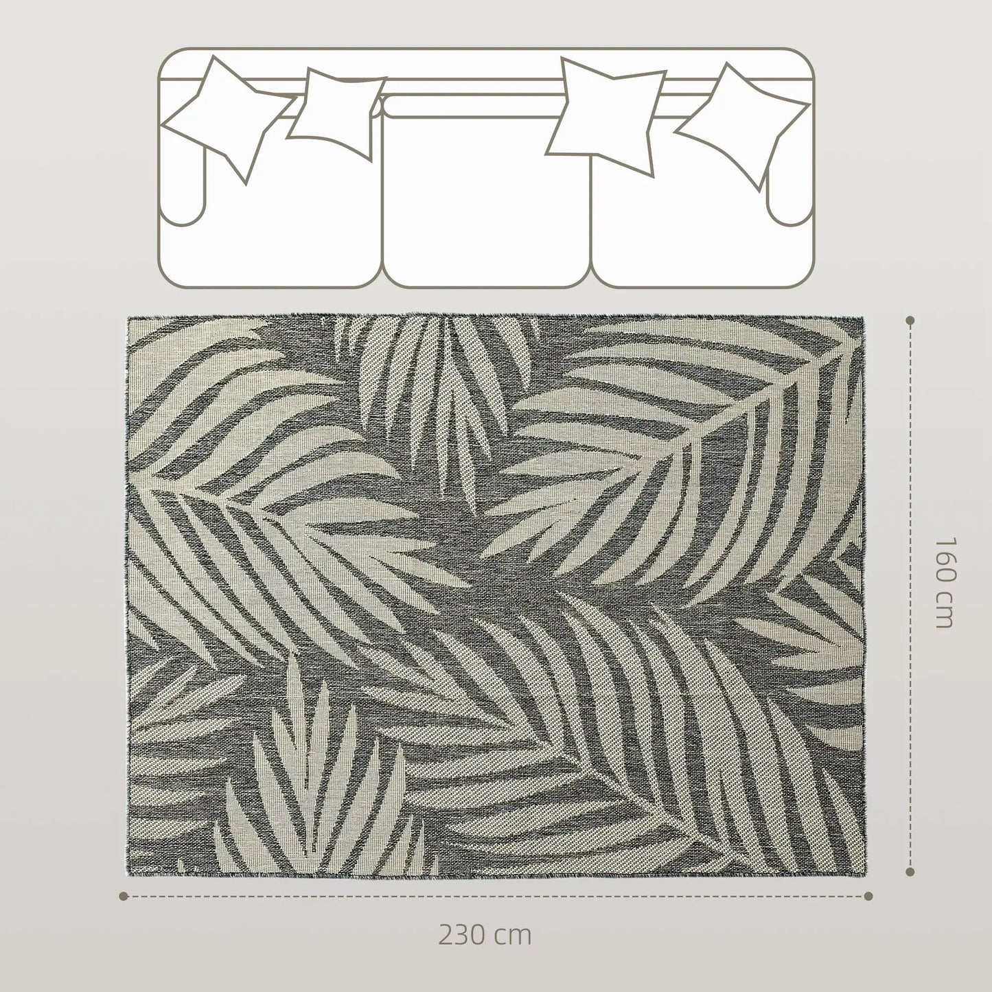 HOMCOM UV Resistant Indoor & Outdoor Area Rug