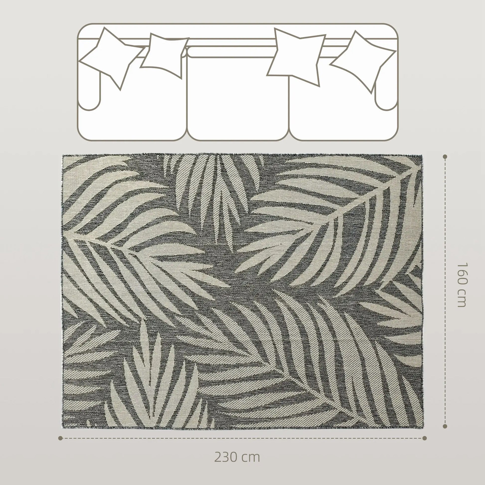 HOMCOM UV Resistant Indoor & Outdoor Area Rug