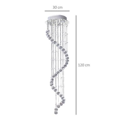 Chandelier with dimensions labeled on a white background