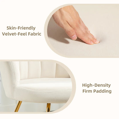 Close-up of a hand touching a soft fabric surface with text 'Skin-Friendly Velvet-Feel Fabric' and 'High-Density Firm Padding'.