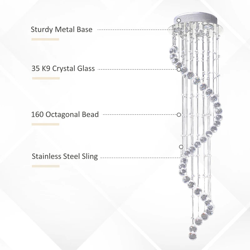 Chandelier with labeled components on a white background