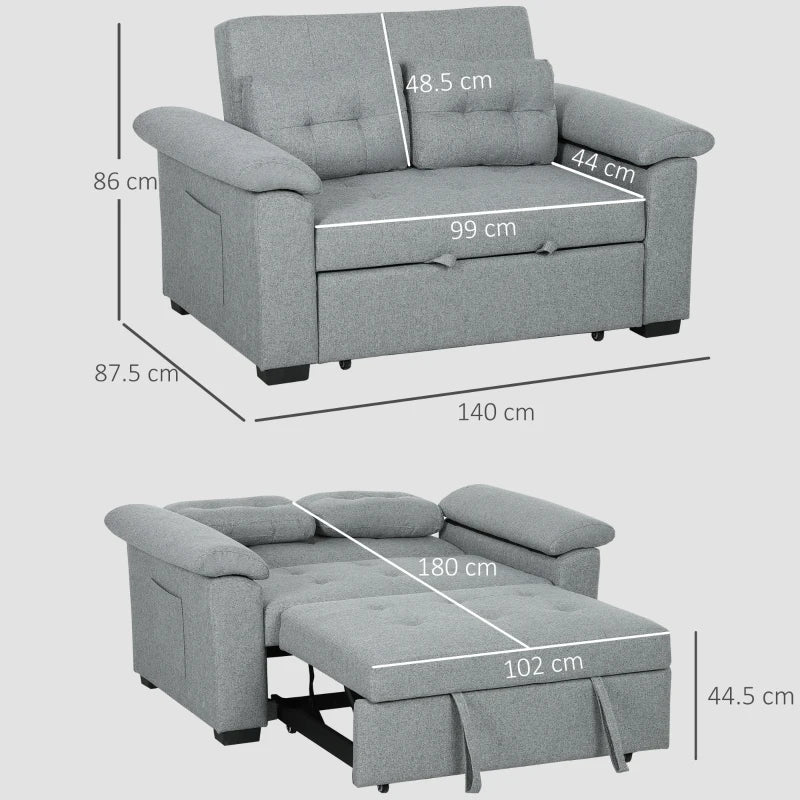 HOMCOM Pull Out Sofa Bed - LuxmeLounge - [vendor_name]