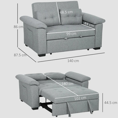 HOMCOM Pull Out Sofa Bed - LuxmeLounge - [vendor_name]