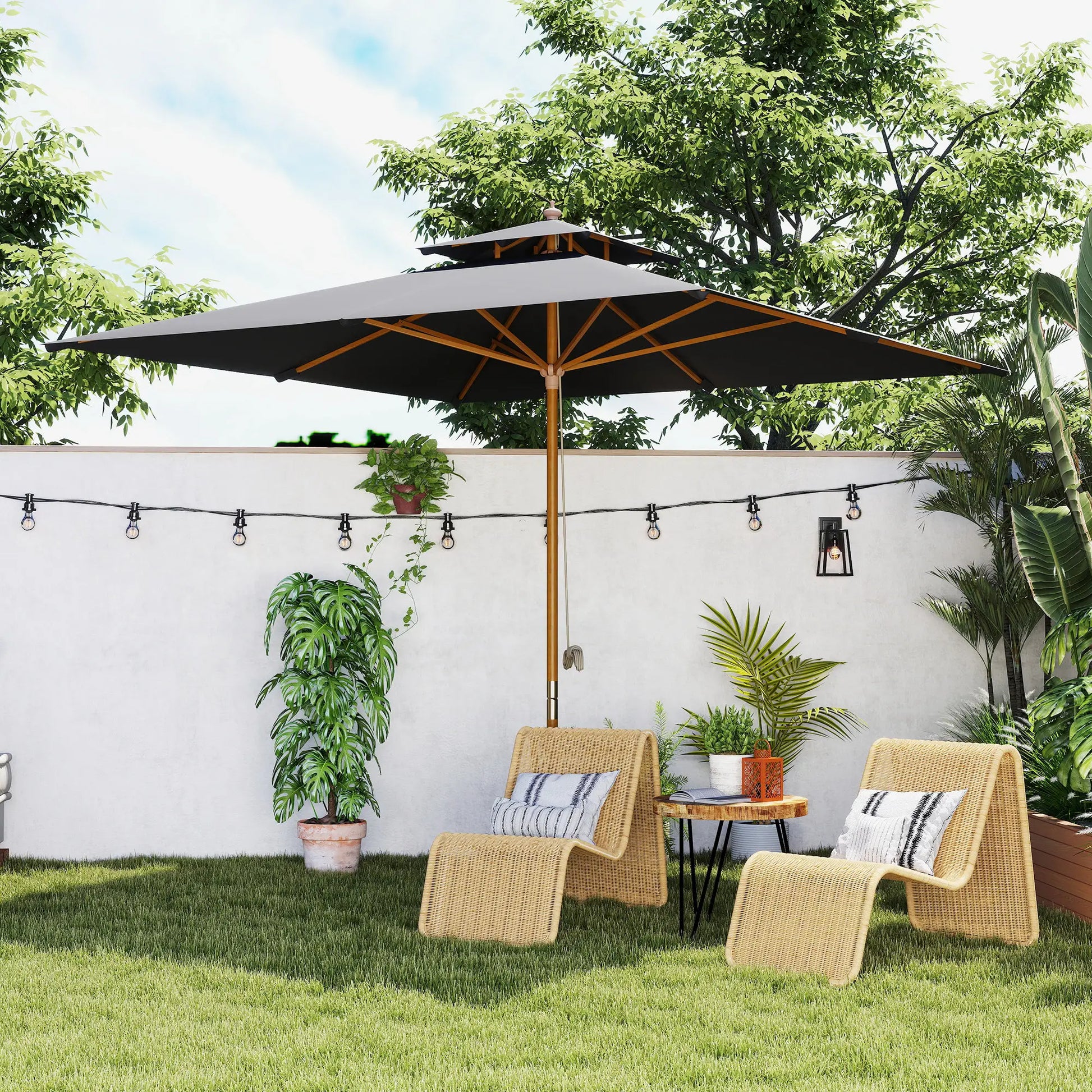 Outsunny 3 m Square Canopy Parasol