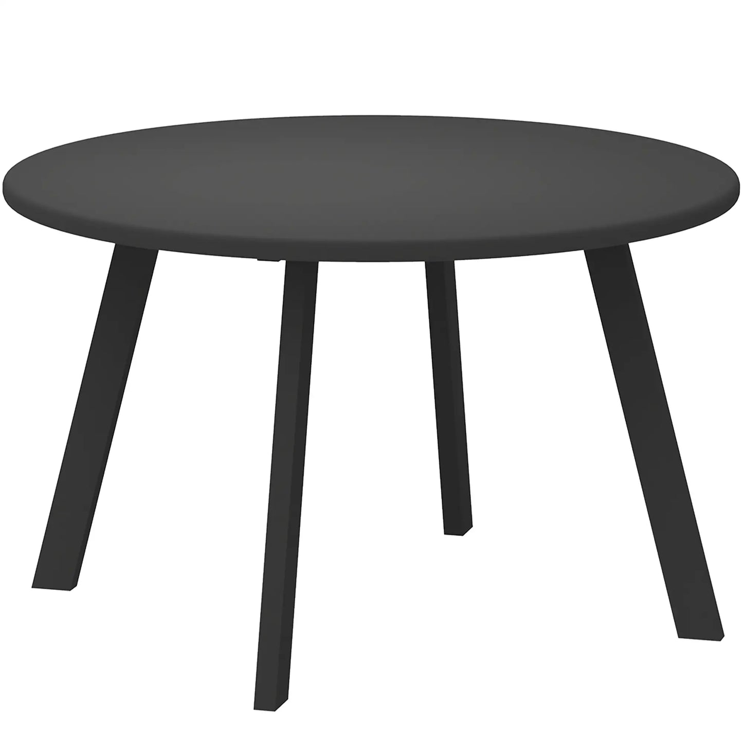 Black round table on a white background