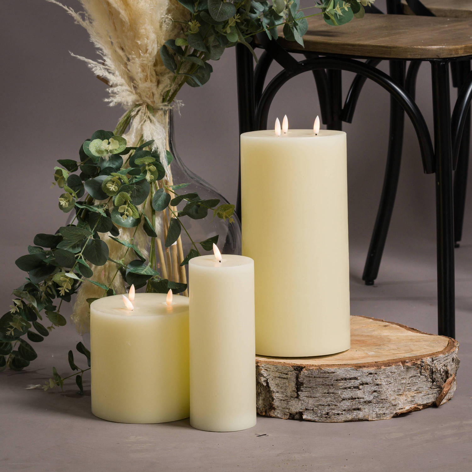 Luxe Collection Natural Glow 3 x 8 LED Cream Candle - LuxmeLounge - [vendor_name]