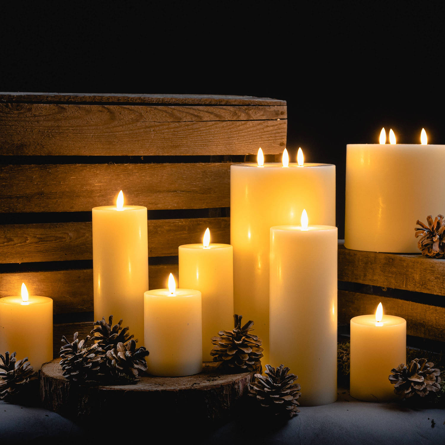 Luxe Collection Natural Glow 3 x 8 LED Cream Candle - LuxmeLounge - [vendor_name]