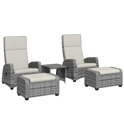 Outsunny 5-Piece Rattan Garden Furniture Set - LuxmeLounge - [vendor_name]