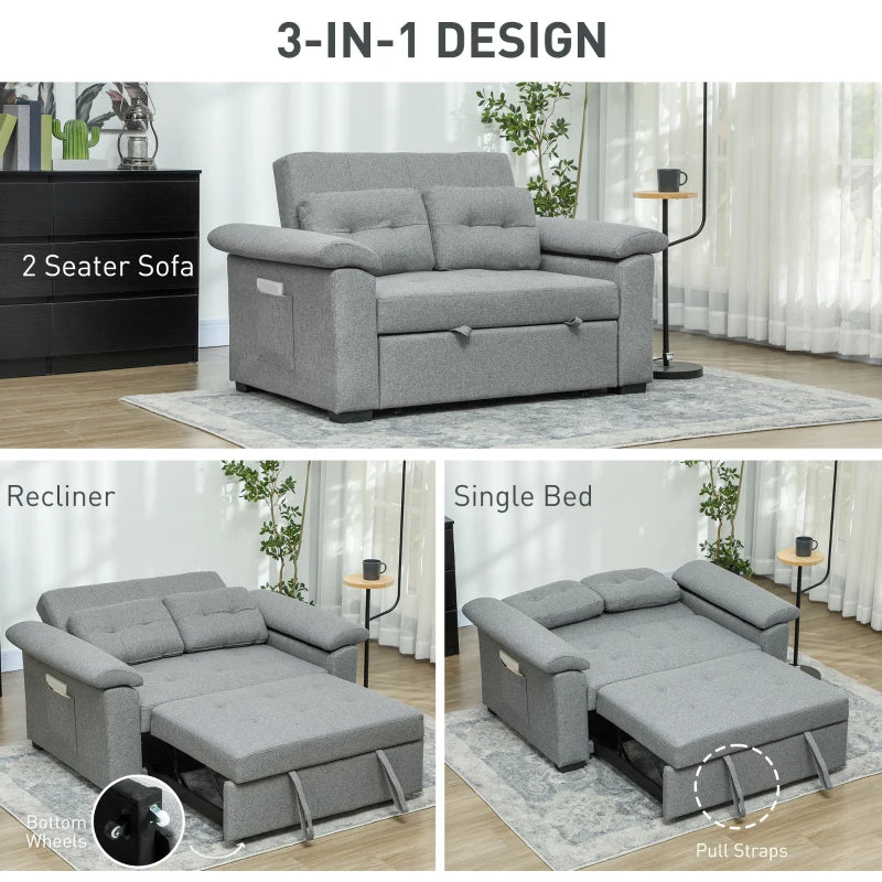 HOMCOM Pull Out Sofa Bed - LuxmeLounge - [vendor_name]