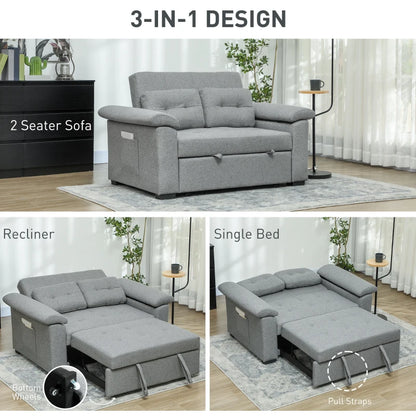HOMCOM Pull Out Sofa Bed - LuxmeLounge - [vendor_name]