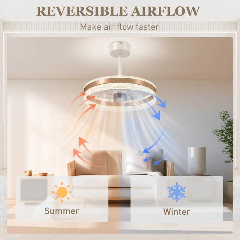HOMCOM Ceiling Fan with LED Light and Remote