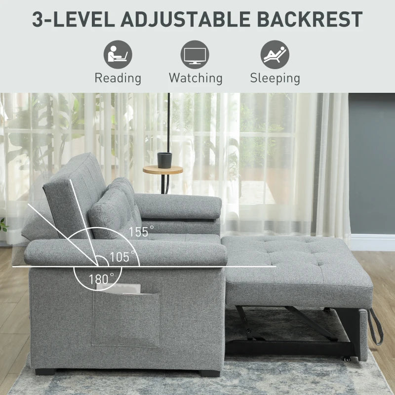 HOMCOM Pull Out Sofa Bed - LuxmeLounge - [vendor_name]