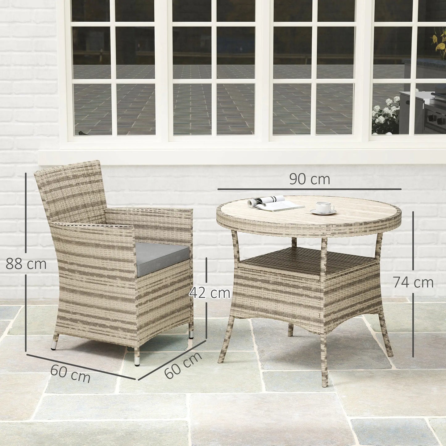 Outsunny Five-Piece Rattan Garden Set