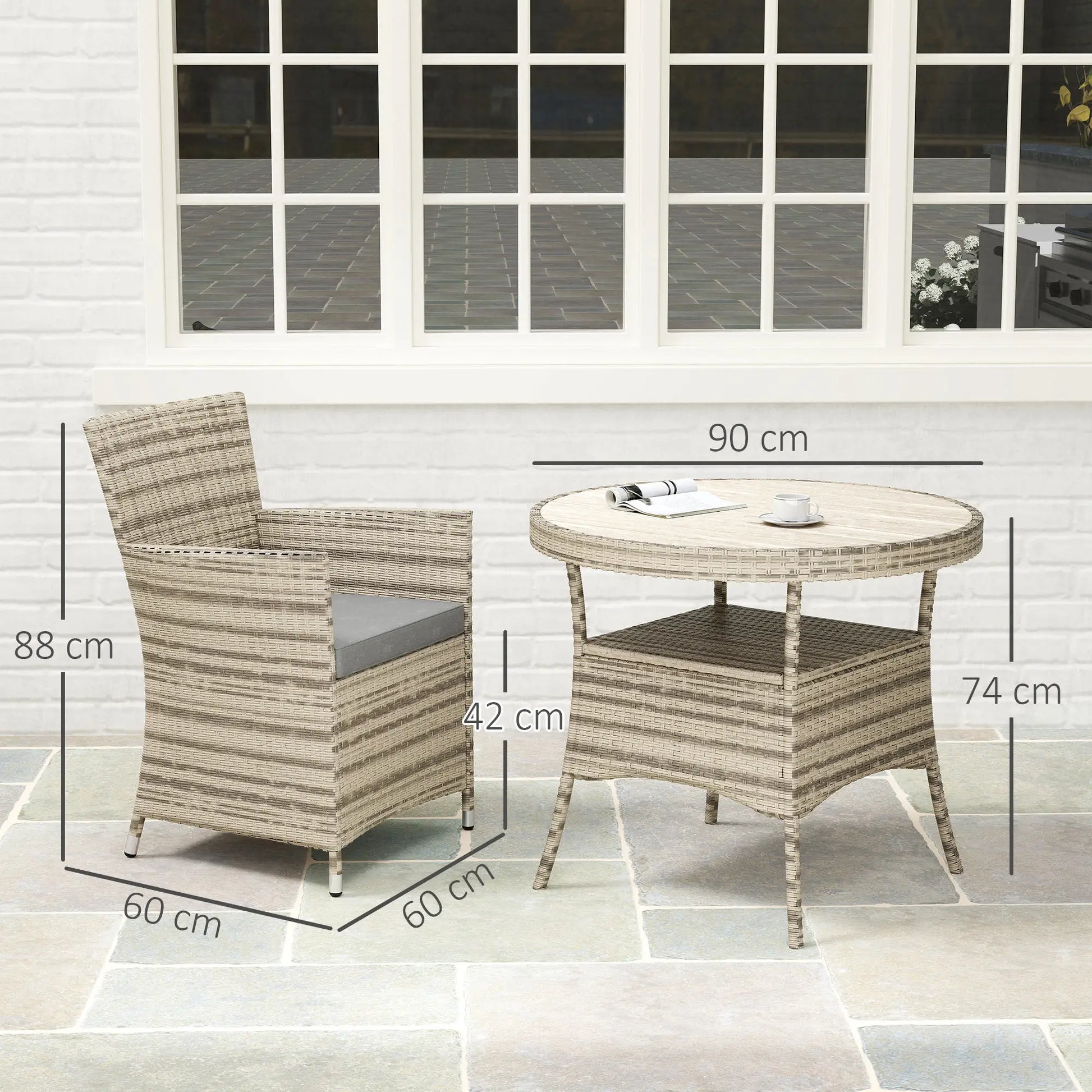 Outsunny Five-Piece Rattan Garden Set
