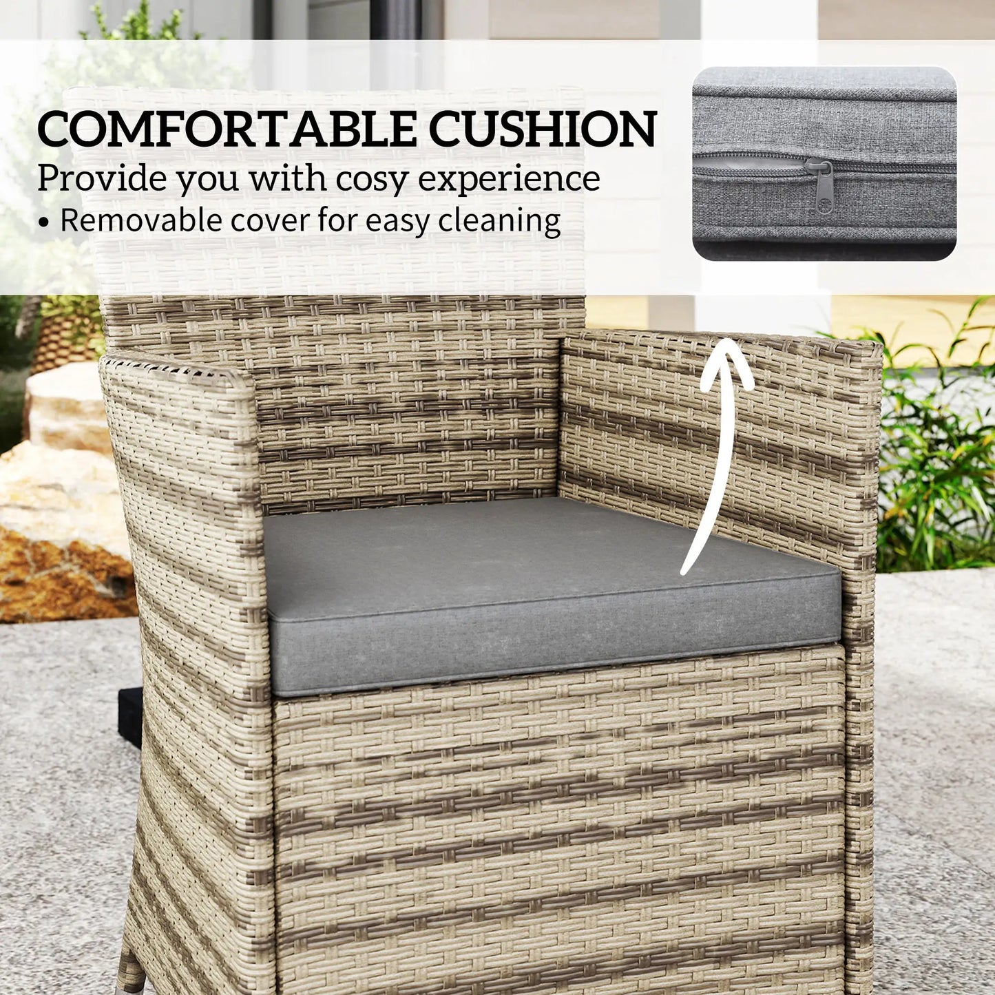 Outsunny Five-Piece Rattan Garden Set