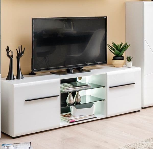 Modena White Large TV Cabinet - LuxmeLounge - [vendor_name]