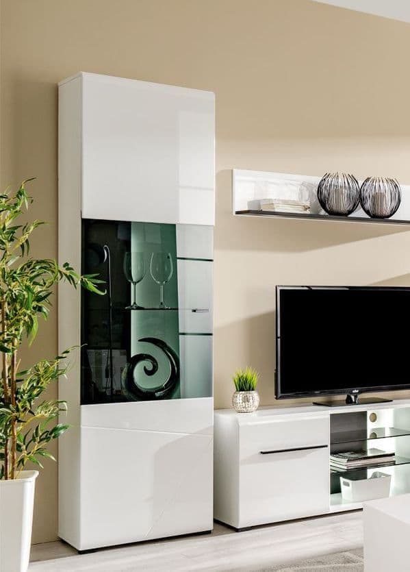 Modena White Tall Display Cabinet - LuxmeLounge - [vendor_name]