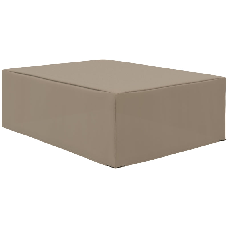 Beige square ottoman on a white background