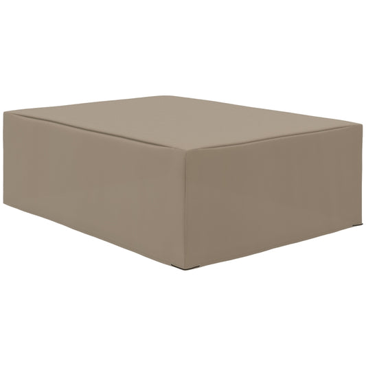 Beige square ottoman on a white background