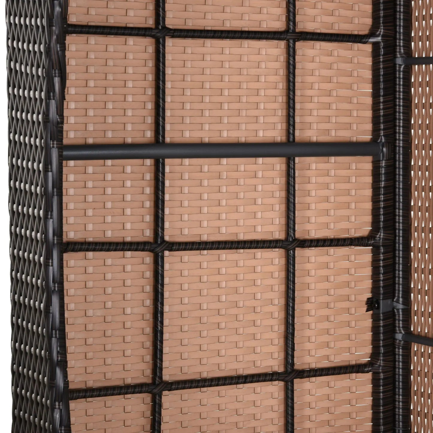 Close-up of a woven mat with a grid pattern
