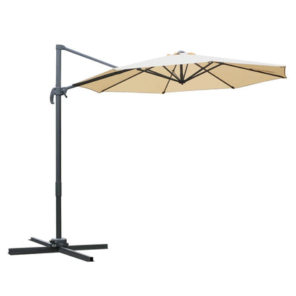 Outsunny 3(m) Offset Parasol Cantilever Hanging Umbrella 360° Rotation w/ Base - LuxmeLounge - [vendor_name]
