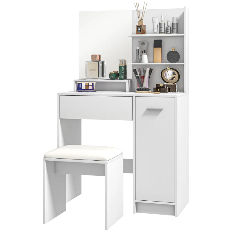HOMCOM Dressing Table and Stool Set - LuxmeLounge - [vendor_name]