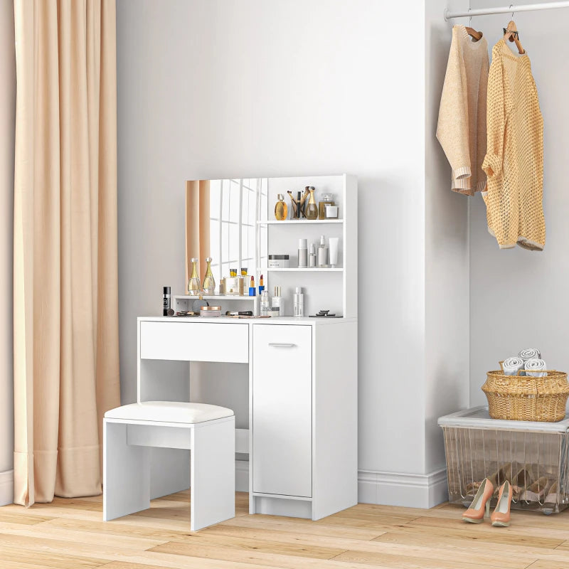 HOMCOM Dressing Table and Stool Set - LuxmeLounge - [vendor_name]