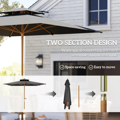 Outsunny 3 m Square Canopy Parasol