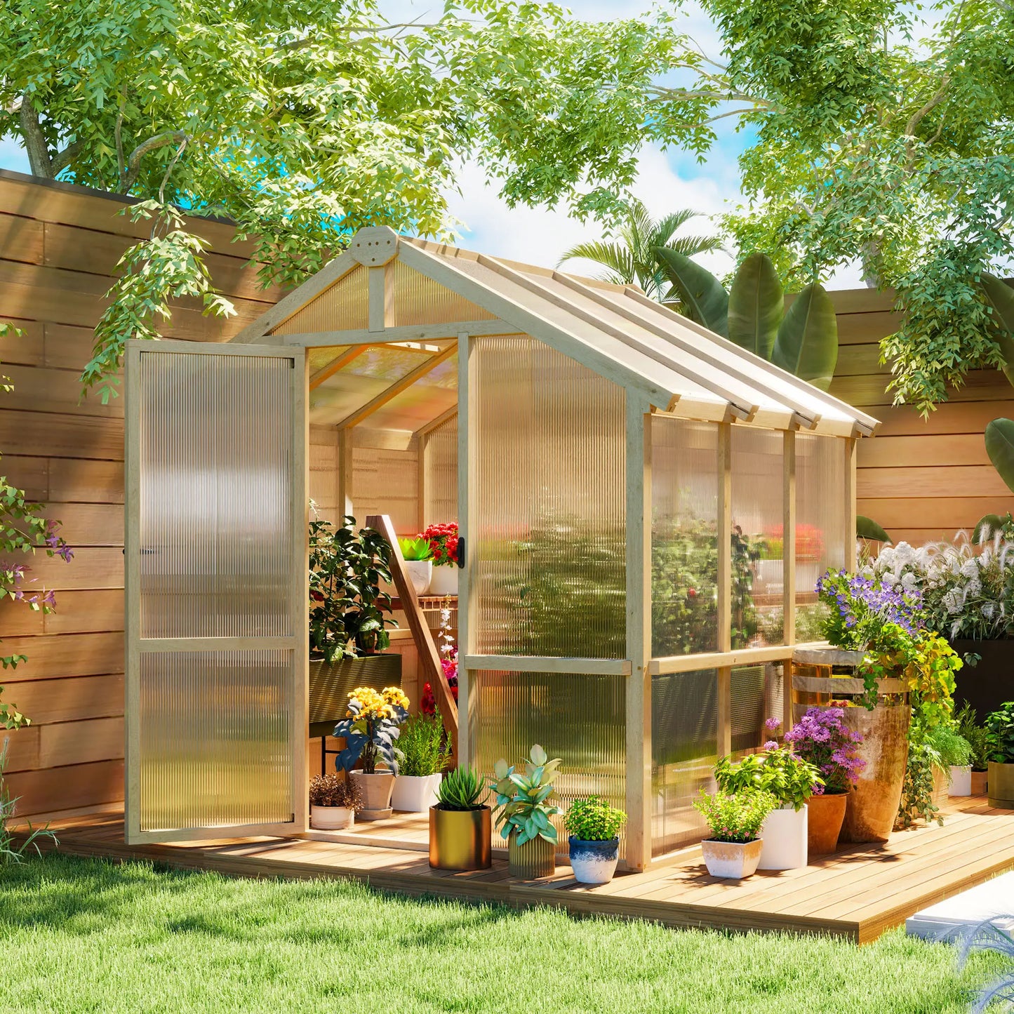 Outsunny 6.6 x 6ft Polycarbonate Greenhouse