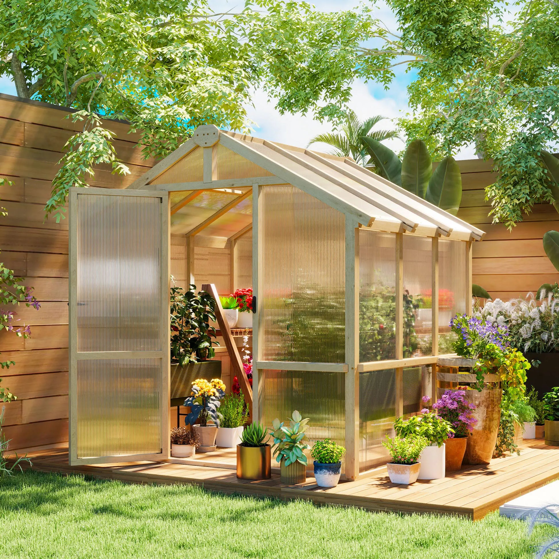 Outsunny 6.6 x 6ft Polycarbonate Greenhouse