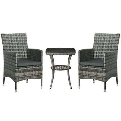 Outsunny 3 Pieces Rattan Bistro Set - LuxmeLounge - [vendor_name]