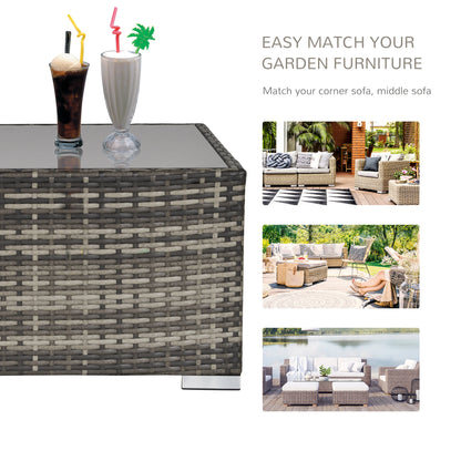 Garden furniture set with a table and two drinks, surrounded by images of outdoor seating arrangements.