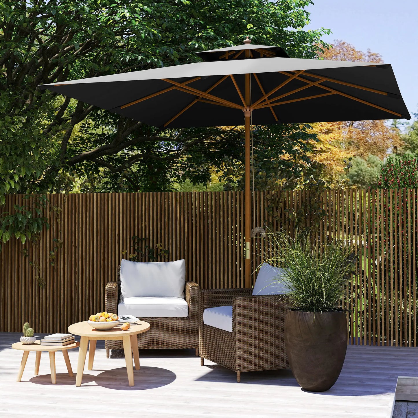 Outsunny 3 m Square Canopy Parasol
