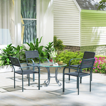 Outsunny Garden Chairs Set of 4